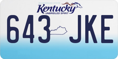 KY license plate 643JKE