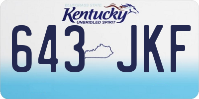 KY license plate 643JKF