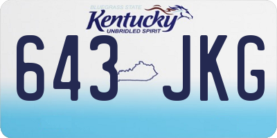 KY license plate 643JKG