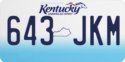 KY license plate 643JKM