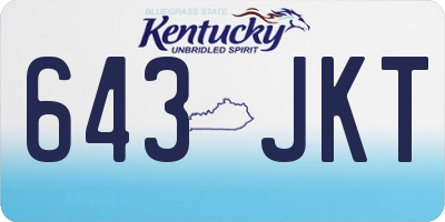 KY license plate 643JKT