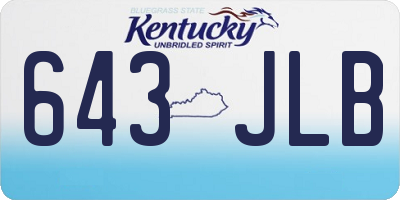 KY license plate 643JLB
