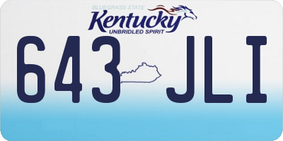 KY license plate 643JLI