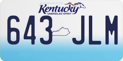 KY license plate 643JLM