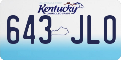 KY license plate 643JLO
