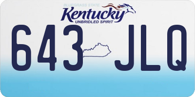 KY license plate 643JLQ