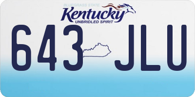 KY license plate 643JLU