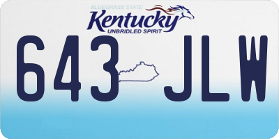 KY license plate 643JLW