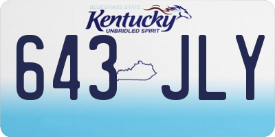 KY license plate 643JLY