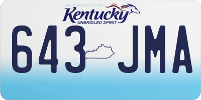 KY license plate 643JMA