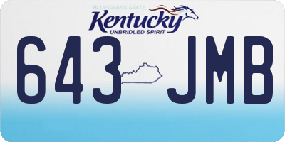 KY license plate 643JMB