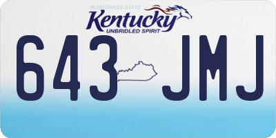 KY license plate 643JMJ