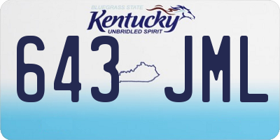 KY license plate 643JML