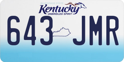 KY license plate 643JMR
