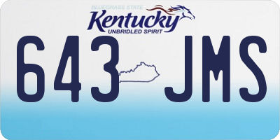 KY license plate 643JMS
