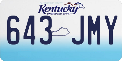 KY license plate 643JMY