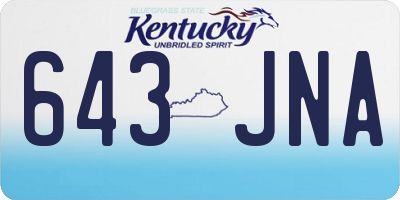 KY license plate 643JNA
