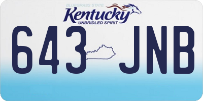 KY license plate 643JNB