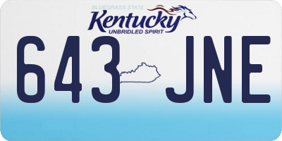 KY license plate 643JNE