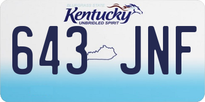 KY license plate 643JNF