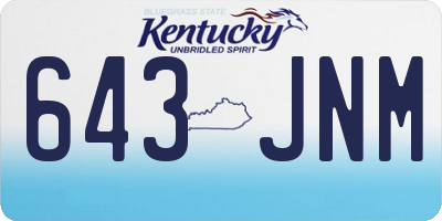 KY license plate 643JNM