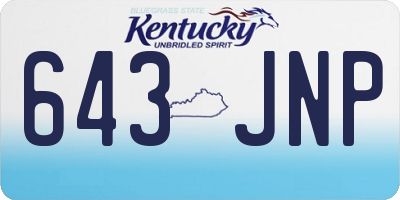 KY license plate 643JNP