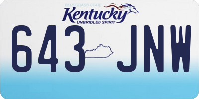 KY license plate 643JNW