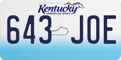 KY license plate 643JOE