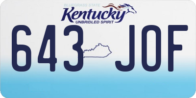 KY license plate 643JOF