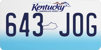 KY license plate 643JOG