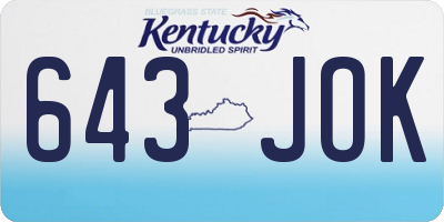 KY license plate 643JOK