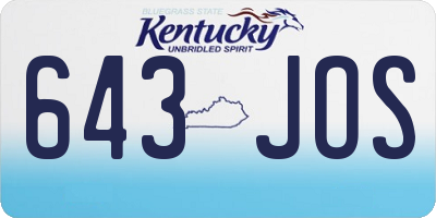 KY license plate 643JOS