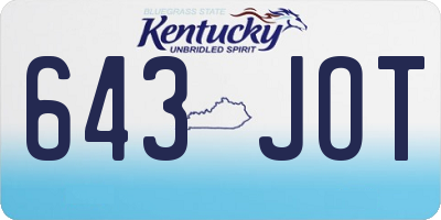 KY license plate 643JOT