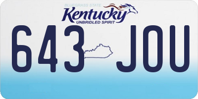 KY license plate 643JOU