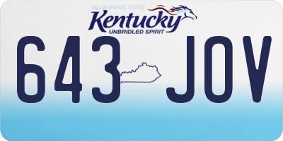 KY license plate 643JOV