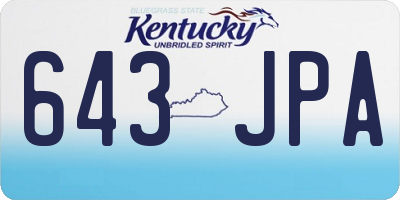KY license plate 643JPA