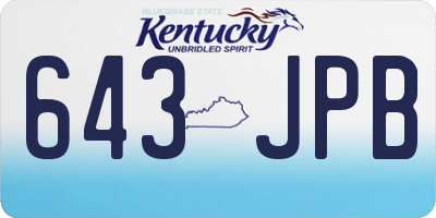 KY license plate 643JPB