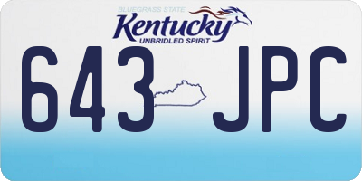 KY license plate 643JPC