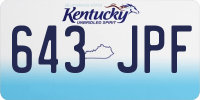 KY license plate 643JPF
