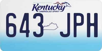 KY license plate 643JPH