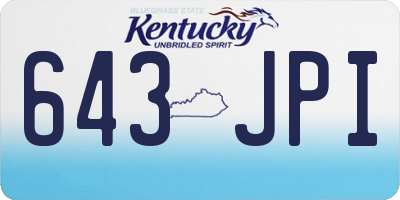 KY license plate 643JPI