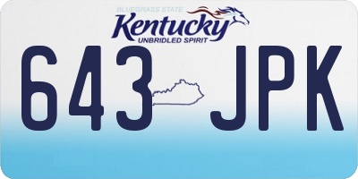 KY license plate 643JPK