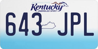 KY license plate 643JPL