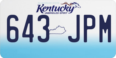 KY license plate 643JPM