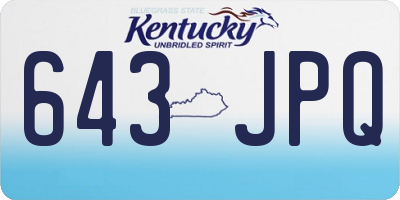 KY license plate 643JPQ