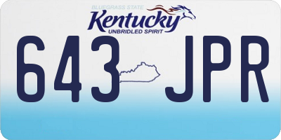KY license plate 643JPR