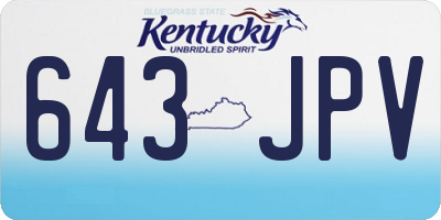 KY license plate 643JPV