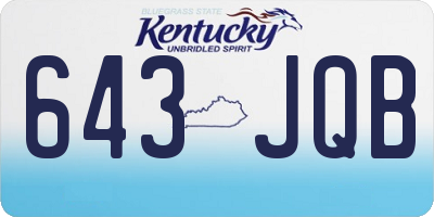 KY license plate 643JQB