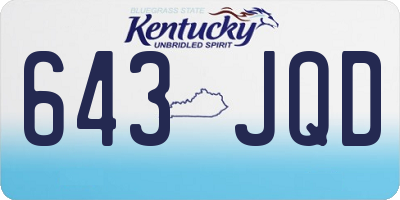 KY license plate 643JQD