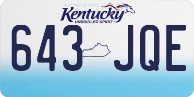 KY license plate 643JQE